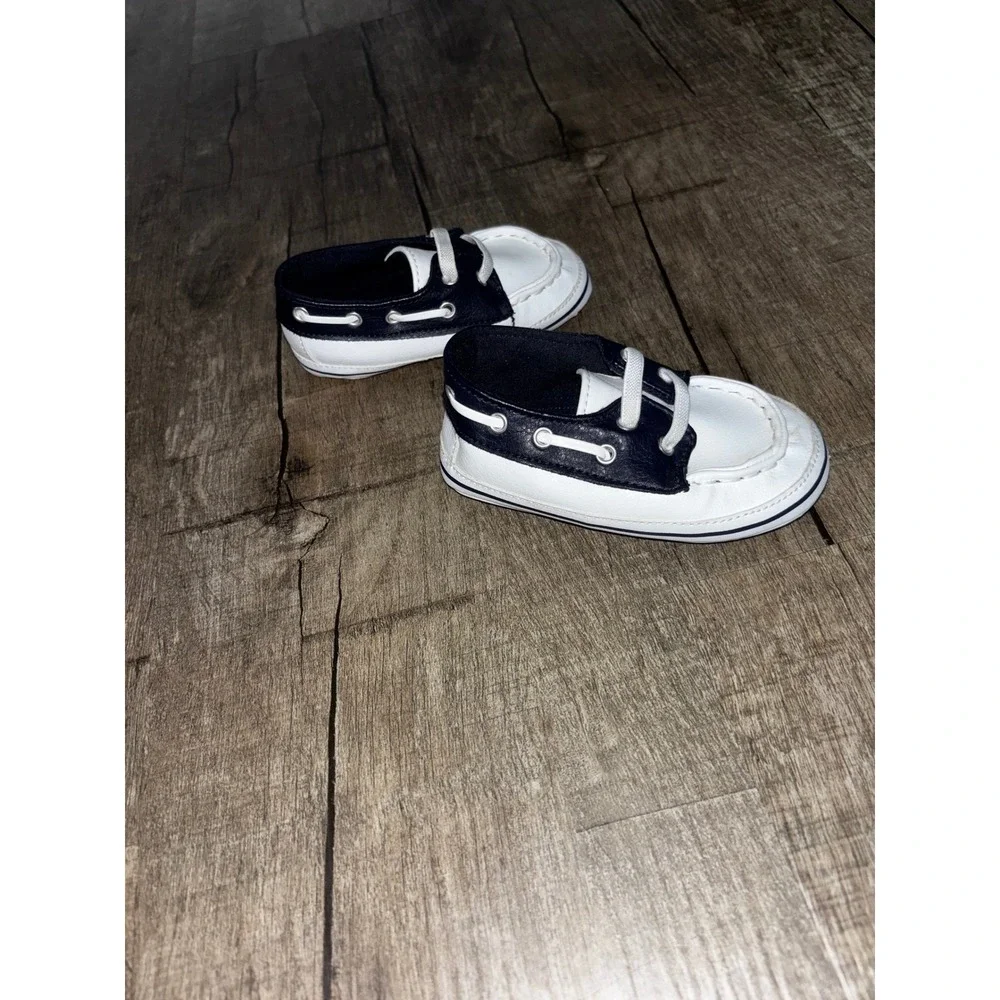 Janie and Jack Baby Boys Navy Blue White Nautical Boat Shoes Pre-Walker Loafers